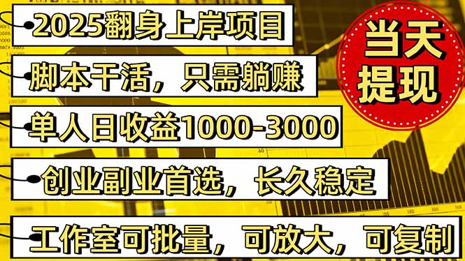 2025翻身上岸项目脚本干活，内部客户经理内部开号，单人日收益1000-300…-链星网