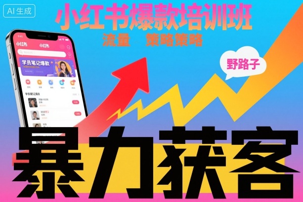 小红书爆款培训班，小红书获客野路子流量打法，暴力持续获客-链星网
