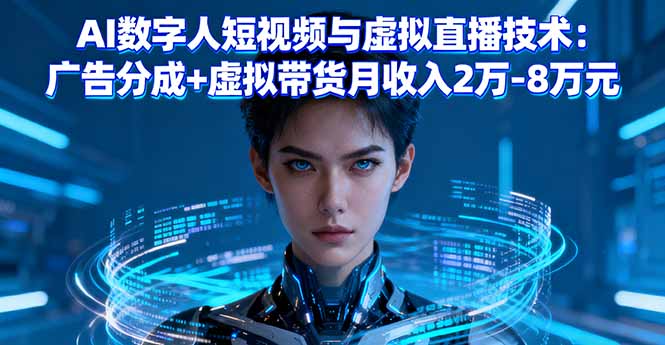 AI数字人短视频与虚拟直播技术：广告分成+虚拟带货月收入2万-8万元-链星网