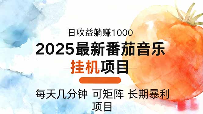 2025年最新番茄音乐人挂机项目，每天几分钟，月入1000＋，可矩阵，一台…-链星网